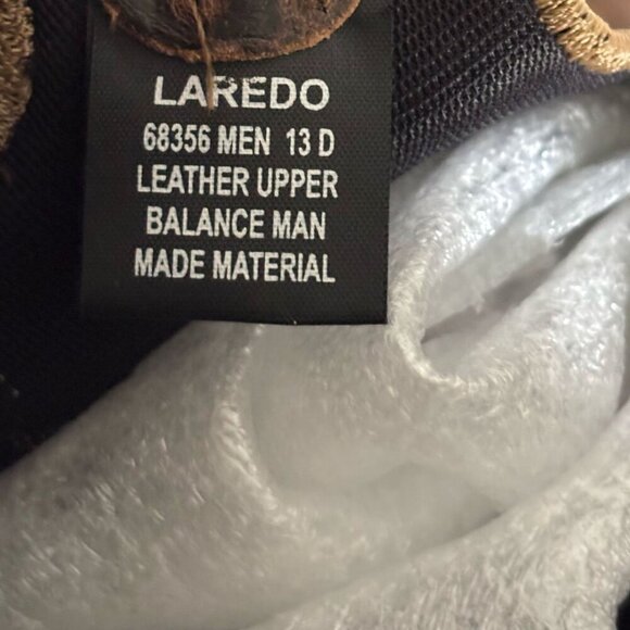 Laredo Men Kane Broad Square Toe Leather Cow Boy Shoes Tan Size 13 - Picture 4 of 11